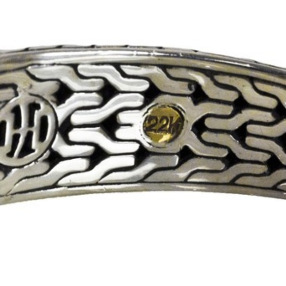 JOHN HARDY Stirling Slver & Hammered 22K Gold Cuff - Picture 6 of 7
